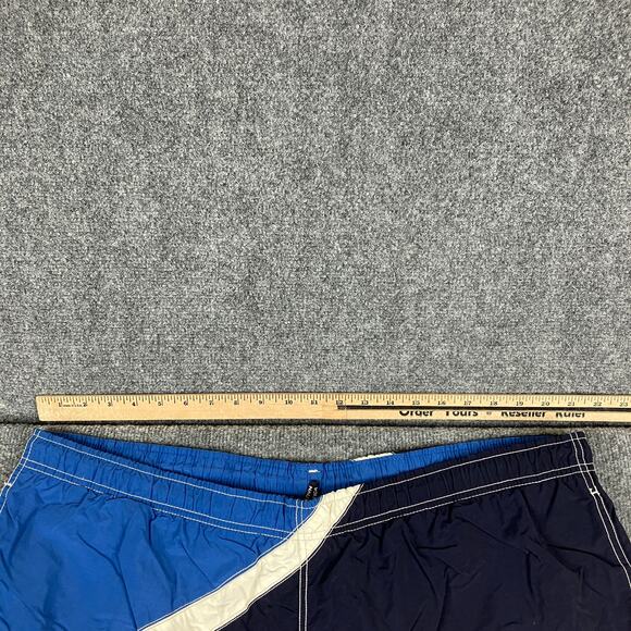 Nautica Swim Trunks Mens Size XXL Colorblock Navy Blue Yellow Mesh Lined Shorts - Picture 5 of 9